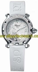 Chopard Watches : 288946-2001 Quartz Stainless Steel/gold White Dial White Rubber Band Women Watch