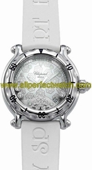 Chopard Watches : 288948-3001 Quartz Stainless Steel White Dial White Rubber Band Women Watch