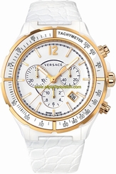 Versace Watches : 28CCP1D001-S001 Quartz Chronograph Date White Dial Leather Men Watch