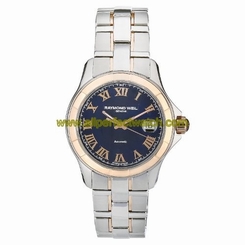 Raymond Weil Watches : 2970-SG5-00208 Automatic Date Black Dial Stainless Steel Case With Golden Roman Numeral Markings Men Watch