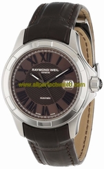 Raymond Weil Watches : 2970-STC-00718 Automatic Date Roman Numeral Brown Dial Leather Men Watch