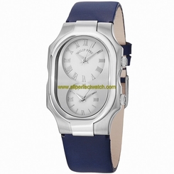 Philip Stein Watches : 2-NCW-IB Quartz White Dial Blue Leather Women Watch