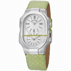 Philip Stein Watches : 2-NCW-SMLG Quartz White Dial Green Leather Women Watch
