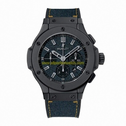 Hublot Watches : 301.CI.2770.NR.JEANS14 Automatic Chronograph Date Ceramic Case Blue Denim Strap Men Watch