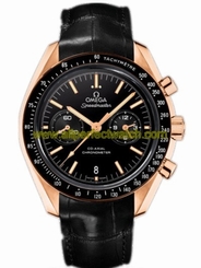 Omega Watches : 311.63.44.51.01.001 44.25mm Automatic Moonwatch Chronograph Black Dial Rose Gold Case With Black Leather Strap Men Watch