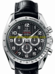 Omega Watches : 321.13.44.50.01.001 44.25mm Automatic Broad Arrow Black Dial Stainless Steel Case, Diamonds With Black Leather Strap Men Watch