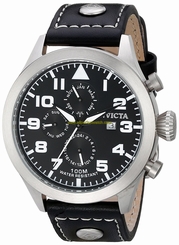 Invicta Watches : 350 Black Dial Chronograph Second-hand Men Watch
