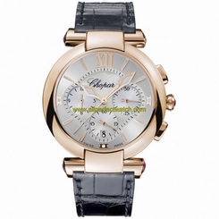 Chopard Watches : 384211-5001 Automatic Chronograph Date 18ct Rose Gold Case Leather Women Watch