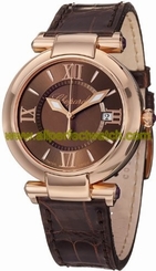 Chopard Watches : 384221-5009 Quartz Brown Dial Date 18ct Rose Gold Brown Leather Women Watch