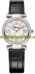 Chopard Watches : 388541-6003 Quartz Mother of Pearl Dial Diamond Bezel 18ct Rose Gold Leather Women Watch