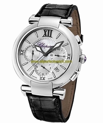 Chopard Watches : 388549-3001 Automatic Chronograph Date Black Leather Women Watch