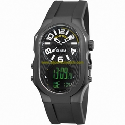 Philip Stein Watches : 3BRB-AD-RB Quartz Black Dial Day Date Silicone Men Watch