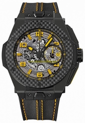 Hublot Watches : 401.CQ.0129.VR Limited Edition Chronograph Skeleton Dial Black Leather Men Watch