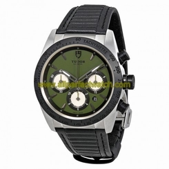 Tudor Watches : 42010N-GRRS Automatic Chronograph Date Black Leather Men Watch