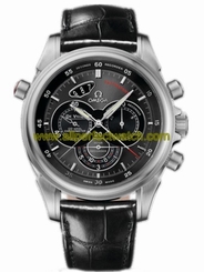 Omega Watches : 422.13.44.51.06.001 44mm Automatic Co-Axial Rattrapante Gray Dial Stainless Steel Case With Black Leather Strap Men Watch