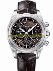 Omega Watches : 422.13.44.52.13.001 44mm Automatic Co-Axial Chronoscope Black Dial Stainless Steel Case With Brown Leather Strap Men Watch