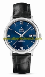 Omega Watches : 424.13.40.20.03.001 Prestige Blue Dial Classic Elegant Design Men Watch