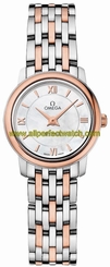 Omega Watches : 424.20.24.60.05.002 Quartz White Mother of Pearl Dial 18k Rose Gold Bezel Women Watch