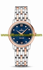 Omega Watches : 424.20.27.60.53.001 Quartz Diamond Dial 18k Rose Gold and Stainless Steel Women Watch
