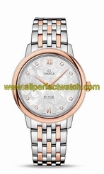 Omega Watches : 424.20.33.60.52.001 Quartz Diamond Dial 18k Rose Gold Bezel Women Watch