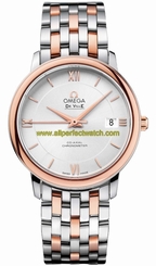 Omega Watches : 424.20.37.20.02.002 Quartz Date Stainless Steel and Rose Gold Men Watch