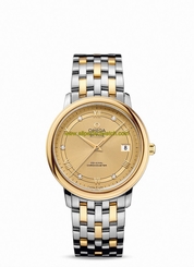 Omega Watches : 424.20.37.20.58.002 Co-Axial Chronometer Champagne Diamonds Dial 18k Yellow Gold and Stainless Steel Women Watch
