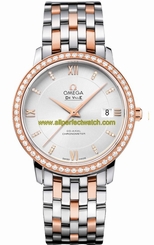 Omega Watches : 424.25.37.20.52.001 Automatic Chronometer Diamond Date Dial 18k Rose Gold Diamond Bezel Men Watch