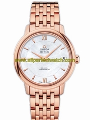 Omega Watches : 424.50.33.20.05.002 32.7mm Prestige Co-Axial White Mother Of Pearl Dial Rose Gold Case With Rose Gold Bracelet Women Watch