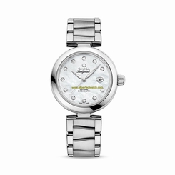 Omega Watches : 425.30.34.20.55.002 White-mother-of-pearl-diamond Dial Stainless Steel Band Men Watch