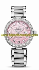 Omega Watches : 425.35.34.20.57.001 Automatic Pink Mother of Pearl Diamond Dial Diamond Bezel Stainless Steel Women Watch