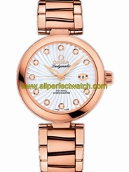 Omega Watches : 425.60.34.20.55.001 34mm Ladymatic White Mother Of Pearl Dial Rose GOld Case, Diamonds With Rose Gold Bracelet Women Watch