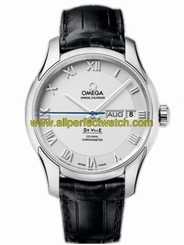 Omega Watches : 431.13.41.22.02.001 41mm Automatic Annual Calendar Silver Dial Stainless Steel Case With Black Leather Strap Men Watch