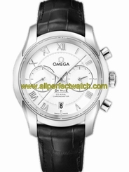 Omega Watches : 431.13.42.51.02.001 42mm Automatic Co-Axial Chronograph Silver Dial Stainless Steel Case With Black Leather Strap Men Watch