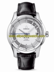 Omega Watches : 431.33.41.21.02.001 41mm Automatic Hour Vision Silver Dial Stainless Steel Case With Black Leather Strap Men Watch