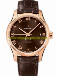Omega Watches : 431.53.41.21.13.001 41mm Automatic Co-Axial Chronometer Brown Dial Rose Gold Case With Brown Leather Strap Men Watch