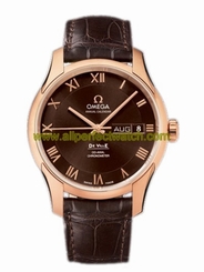 Omega Watches : 431.53.41.22.13.001 41mm Automatic Annual Calendar Brown Dial Rose Gold Case With Brown Leather Strap Men Watch
