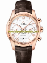 Omega Watches : 431.53.42.51.02.001 42mm Automatic Co-Axial Chronograph ilver Dial Rose Gold Case With Brown Leather Strap Men Watch