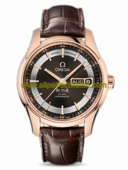 Omega Watches : 431.63.41.22.13.001 41mm Automatic Hour Vision Annual Calendar Brown Dial Rose Gold Case With Brown Leather Strap Men Watch