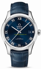 Omega Watches : 433.13.41.21.03.001 Blue Dial Crocodile Leather Band Men Watch