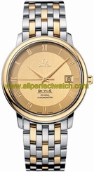 Omega Watches : 4374.11.00 36.5mm Automatic Prestige Champagne Gold Dial Yellow Gold Case With Yellow Gold And Stainlees Steel Bracelet Men Watch
