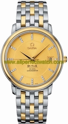 Omega Watches : 4374.15.00 36.5mm Automatic Prestige Champagne Gold Dial Yellow Gold Case, Diamonds With Yellow Gold And Stainlees Steel Bracelet Men Watch