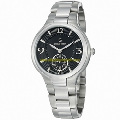 Philip Stein Watches : 43-MB-SS Quartz Black Dial Stainless Steel Men Watch