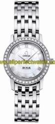 Omega Watches : 4575.71.00 22mm Prestige Quartz White Mother Of Pearl Dial Stainless Steel Case, Diamonds With Stainless Steel Bracelet Women Watch