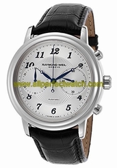 Raymond Weil Watches : 4830-STC-05659 Automatic Chronograph Black Leather Men Watch