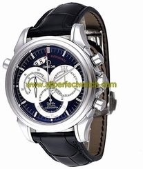 Omega Watches : 4847.50.31 41mm Automatic Co-Axial Rattrapante Black Dial Stainless Steel Case With Black Leather Strap Men Watch