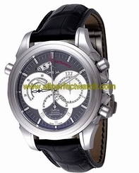 Omega Watches : 4848.40.31 41mm Automatic Co-Axial Rattrapante Gray Dial Stainless Steel Case With Black Leather Strap Men Watch