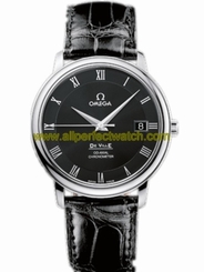 Omega Watches : 4875.50.01 36.5mm Automatic Prestige Co-Axial Black Dial Stainless Steel Case With Black Leather Strap Men Watch