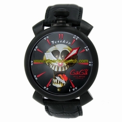 GaGa Milano Watches : 5012.1.BK Power reserve Skeleton Back Men Watch