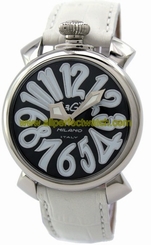 GaGa Milano Watches : 5020.4.WH_LEATHER Mineral Crystal Quartz Unisex Watch