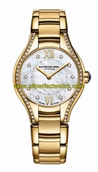Raymond Weil Watches : 5124-PS-00985 Quartz Roman Numeral Diamond Yellow Gold PVD Plated Bezel Stainless Steel Women Watch